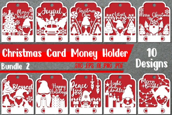 BUNDLE 2 Christmas Card Money Holder Graphics