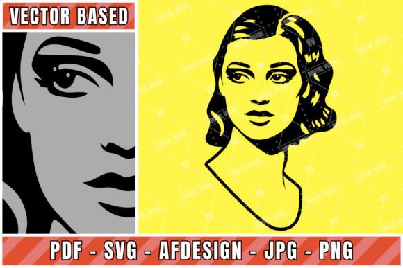 Bust of a Beautiful Woman - V4 Graphics for Crafts and Marketing