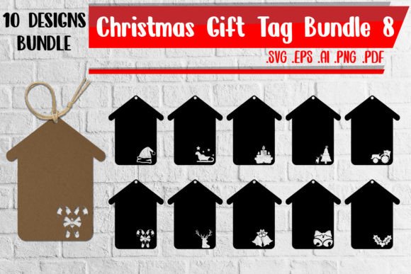 Christmas Gift Tags Bundle 8 - Graphics for Crafts