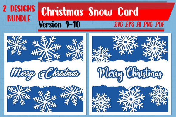 Christmas Snow Card 9-10 SVG EPS AI PNG Graphics for Crafts