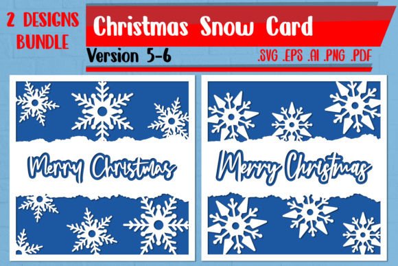 Christmas Snow Card Graphics for Crafts and Cricut Projects