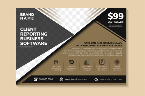 Client Reporting Horizontal Flyer - A Premium Print Template for Digital Sellers