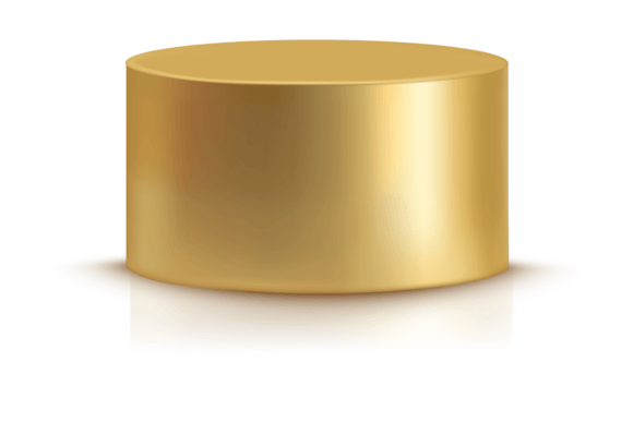 Golden Podium Realistic Metal Cylinder for Branding and Marketing