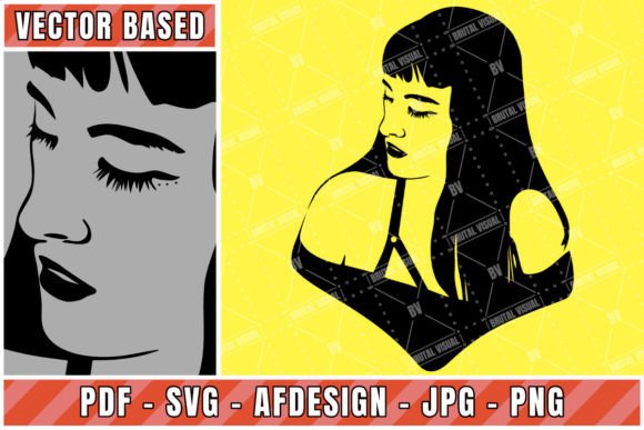 Gothic Girl - Version 1 - Vector for Graphics and Crafts