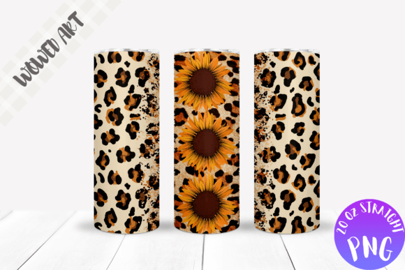 Leopard Flower Tumbler Wrap for Crafts and Graphics