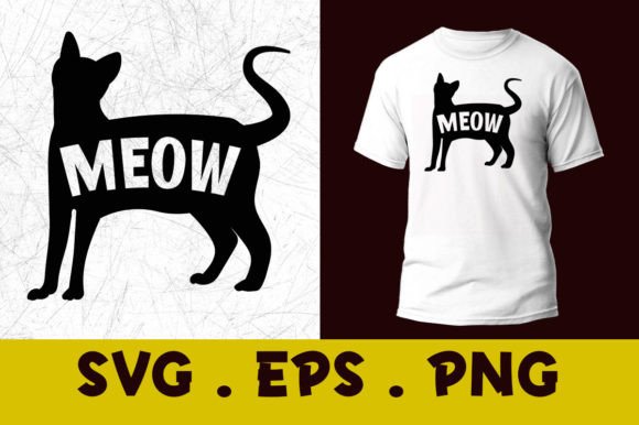 Meow_Cat Svg Vector Graphics for Print Templates and Crafts