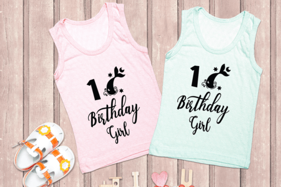 Mermaid 1st Birthday Girl SVG for Crafts and Graphics