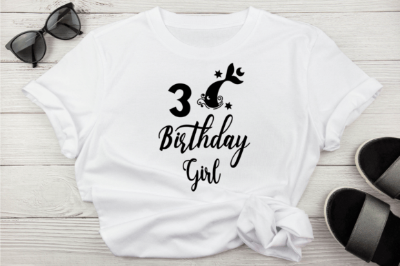 Mermaid 3rd Birthday Girl SVG for Crafts and Graphics