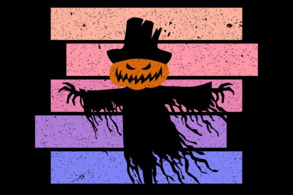 Retro Vintage Sunset Halloween Ghost