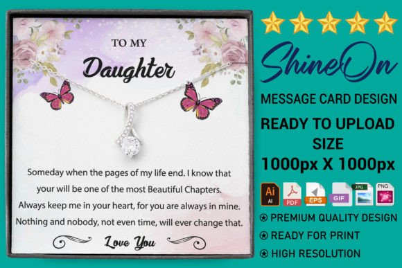 ShineOn Message Card Design for Daughter - Graphics & Print Templates