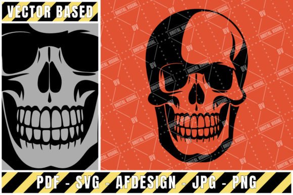 Skull with Smooth One Bit Shading - V2 for Graphics and Crafts