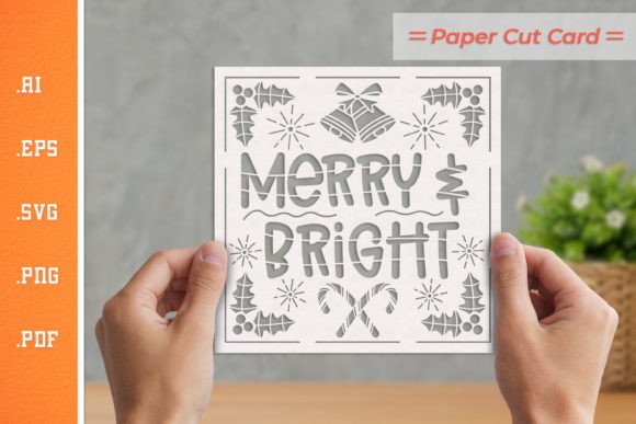 Square Christmas Card SVG Cut Files for Crafts and Graphics