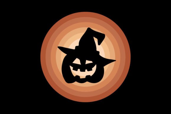 Sunset Retro Vintage Halloween Graphics for Print Templates