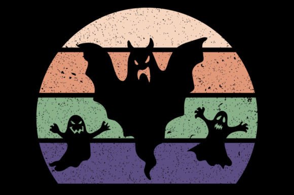 Vintage Retro Sunset Halloween Boho Graphics for Print Templates