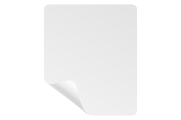 White Label with Peel Corner Realistic Graphics for Blog and Web Design
