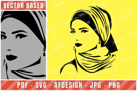 Woman Bust with a Scarf - Version 10 Graphics for Crafts